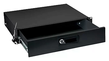 Cabeus DRW-2U-BK Ящик для документов 2U, глубиной 360 мм, цвет черный (RAL 9004)